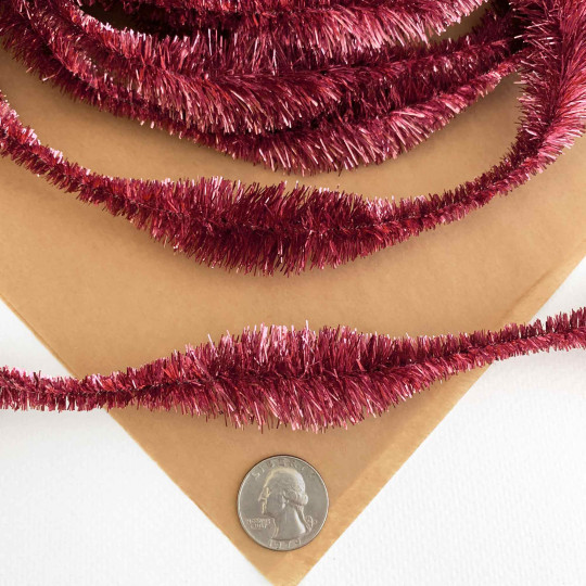Large 5" Bump Chenille in Metallic Rose Pink~ 1 yd. (8 bumps)